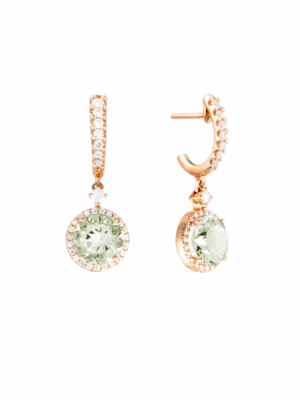 Colección Sunset, Diamante 0.64 Ct, Prasiolita, Colgantes