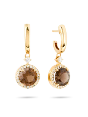 Colección Sunset, Diamante 0.35 Ct, Cuarzo Fume, Diseñador