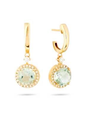 Colección Sunset, Diamante 0.35 ct, prasiolita, diseñador