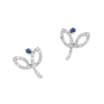 Colección Leaves And Crossed, Diamante 0.41 Ct, Zafiro, Aretes