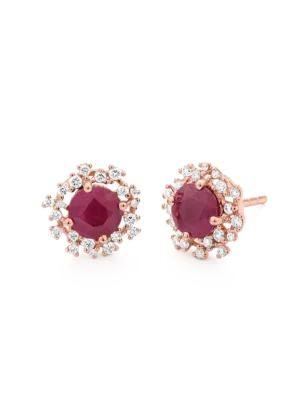 Colección Princess, Diamante 0.32 ct, rubi, botón