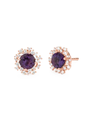 Colección Princess, Diamante 0.31 Ct, Amatista, Botón