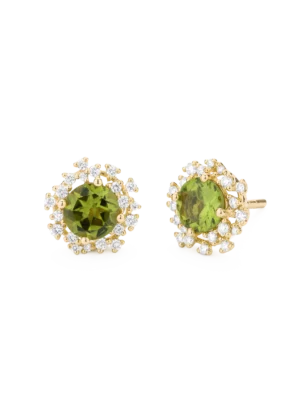 Colección Princess, Diamante 0.31 Ct, Peridoto, Botón