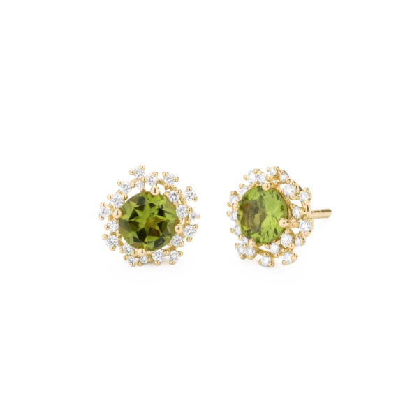 Colección Princess, Diamante 0.31 Ct, Peridoto, Botón