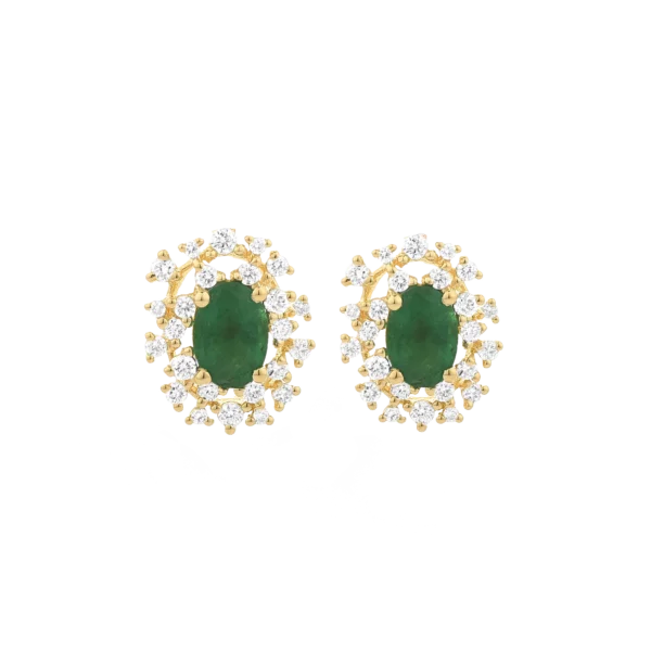 Colección Princess, Diamante 0.35 ct, esmeralda, botón