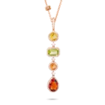 Colección Iconic, Diamante 0.60 Ct, Citrino Y Peridoto, Colgantes