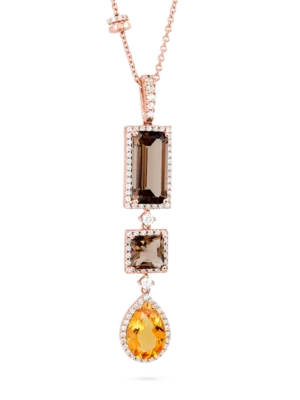 Colección Iconic, Diamante 0.71 Ct, Cuarzo Fume Y Citrino, Diseñador