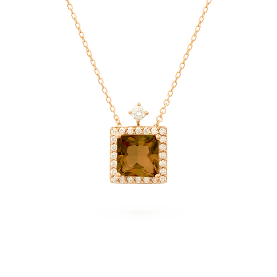 Colección Sunset, Diamante 0.20 Ct, Cuarzo Fume, Diseñador