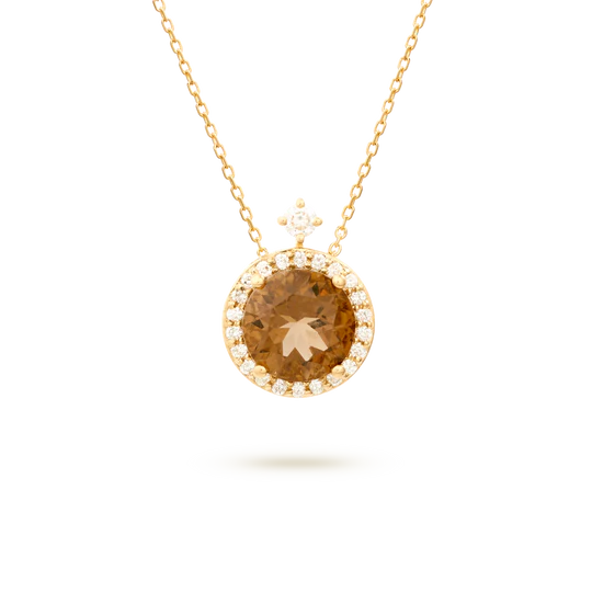 Colección Sunset, Diamante 0.19 Ct, Cuarzo Fume, Diseñador