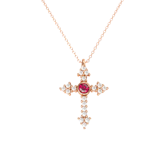 Colección Classics Crosses, Diamante 0.16 Ct, Rodolita, Cruces