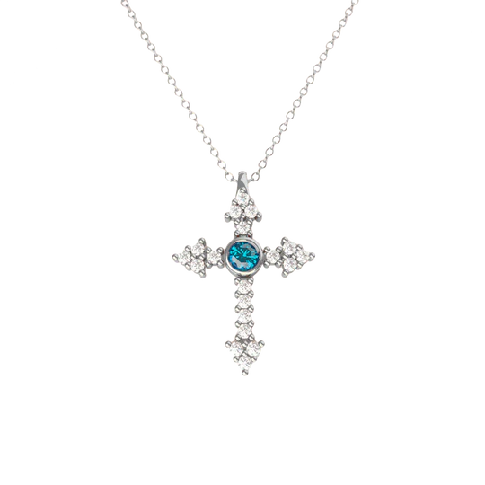 Colección Classics Crosses, Diamante 0.16 Ct, Topacio Paraiba, Cruces