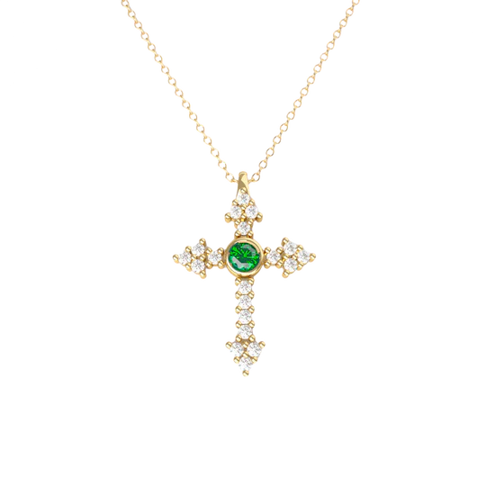 Colección Classics Crosses, Diamante 0.16 Ct, Tsavorita, Cruces