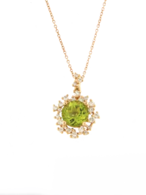 Colección Princess, Diamante 0.17 Ct, Peridoto, Botón