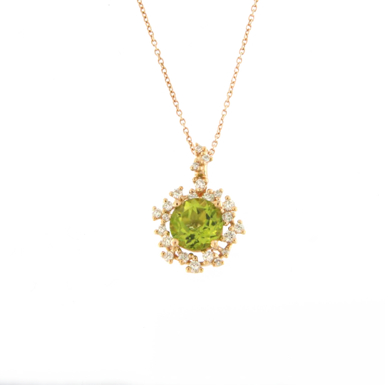Colección Princess, Diamante 0.17 Ct, Peridoto, Botón