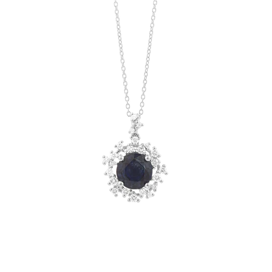 Colección Princess, Diamante 0.17 Ct, Zafiro, Botón