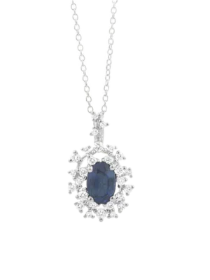 Colección Princess, Diamante 0.24 ct, zafiro, botón