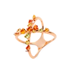 Colección Sunset, Diamante 0.04 Ct, Peridoto Y Zafiro, Cruces