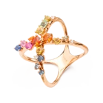 Colección Sunset, Diamante 0.05 Ct, Peridoto Y Zafiro, Cruces