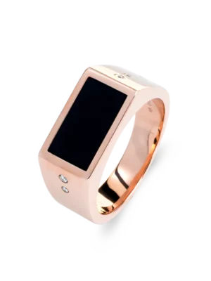 Colección Wolf Men Rings & Surf, Diamante 0.04 Ct, Onix, Sellos