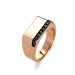 Colección Wolf Men Rings & Surf, Diamante Negro 0.32 Ct, Sellos
