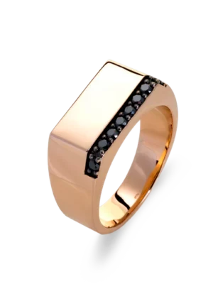 Colección Wolf Men Rings & Surf, Diamante Negro 0.32 Ct, Sellos