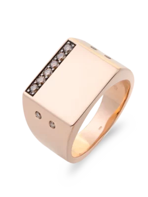 Colección Wolf Men Rings & Surf, Diamante Brown 0.31 Ct, Sellos