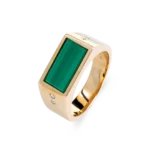 Colección Wolf Men Rings & Surf, Diamante 0.05 Ct, Malaquita, Sellos