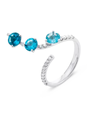 Colección Brave, Diamante 0.27 Ct, Topacio Sky, Topacio Y London Blue, Diseñador