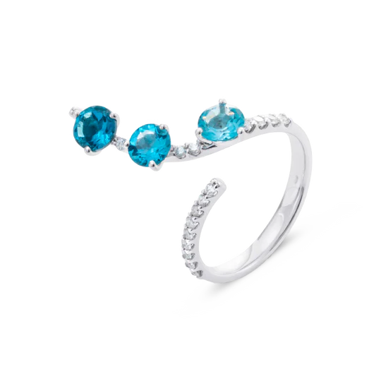 Colección Brave, Diamante 0.27 Ct, Topacio Sky, Topacio Y London Blue, Diseñador