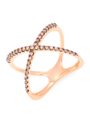 Colección Leaves And Crossed, Diamante Brown 0.37 Ct, Cruces