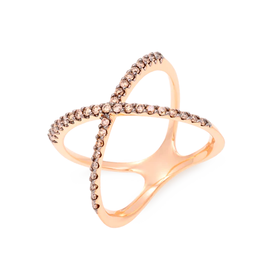 Colección Leaves And Crossed, Diamante Brown 0.37 Ct, Cruces