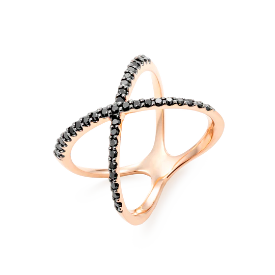 Colección Leaves And Crossed, Diamante Negro 0.37 Ct, Cruces