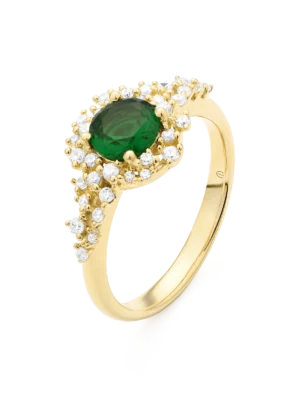 Colección Princess, Diamante 0.27 Ct, Esmeralda, Botón