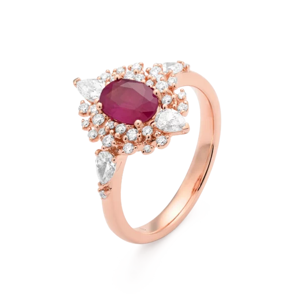 Colección Princess, Diamante 0.22 Ct Y Diamante 0.41 Ct, Rubi, Botón