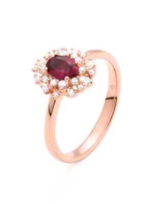 Colección Princess, Diamante 0.18 Ct, Rubi, Botón