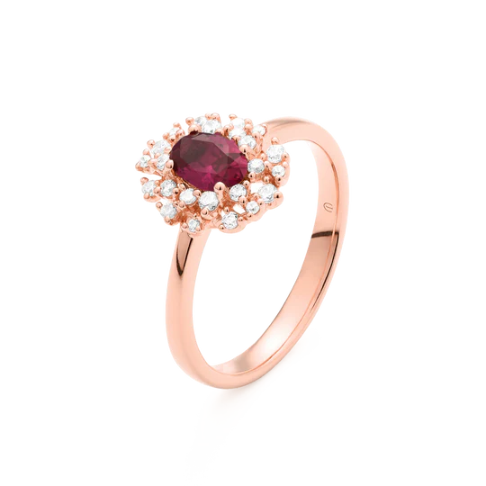 Colección Princess, Diamante 0.18 Ct, Rubi, Botón