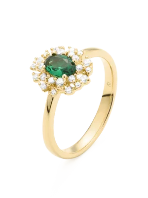 Colección Princess, Diamante 0.18 Ct, Esmeralda, Botón