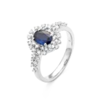 Colección Princess, Diamante 0.35 Ct, Zafiro, Botón