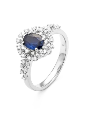 Colección Princess, Diamante 0.35 Ct, Zafiro, Botón